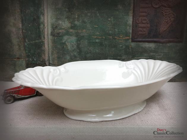 Schale oval Obstschale Anbietschale Porzellanschale creme 1930s Zeh & Scherer Keramik