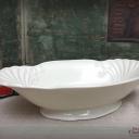 Schale oval Obstschale Anbietschale Porzellanschale creme 1930s Zeh & Scherer Keramik