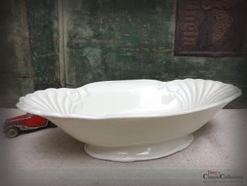 Schale oval Obstschale Anbietschale Porzellanschale creme 1930s Zeh & Scherer Keramik