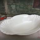 Schale oval Obstschale Anbietschale Porzellanschale creme 1930s Zeh & Scherer Keramik