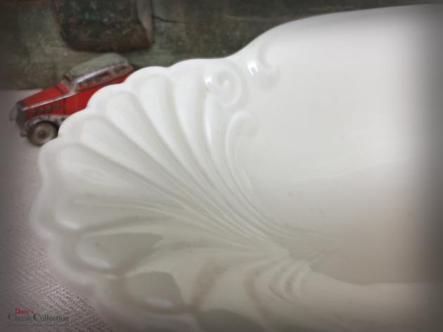 Schale oval Obstschale Anbietschale Porzellanschale creme 1930s Zeh & Scherer Keramik