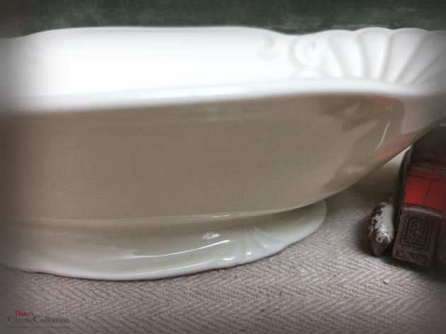 Schale oval Obstschale Anbietschale Porzellanschale creme 1930s Zeh & Scherer Keramik