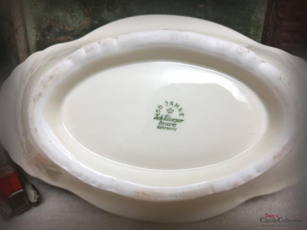 Schale oval Obstschale Anbietschale Porzellanschale creme 1930s Zeh & Scherer Keramik