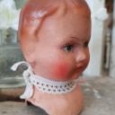 Antiker Puppenkopf ~ Pappmaché Kopf ~ antikes Sammlerstück ~ Puppen Ersatzteil ~ Brocante Dekoration