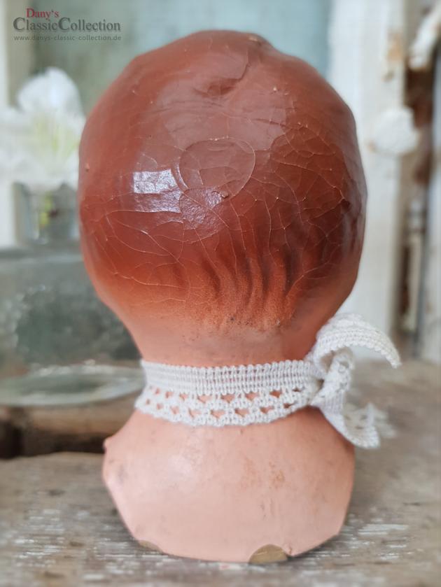 Antiker Puppenkopf ~ Pappmaché Kopf ~ antikes Sammlerstück ~ Puppen Ersatzteil ~ Brocante Dekoration
