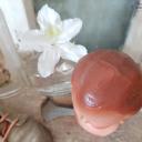Antiker Puppenkopf ~ Pappmaché Kopf ~ antikes Sammlerstück ~ Puppen Ersatzteil ~ Brocante Dekoration