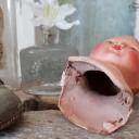 Antiker Puppenkopf ~ Pappmaché Kopf ~ antikes Sammlerstück ~ Puppen Ersatzteil ~ Brocante Dekoration