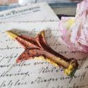 Zaunspitze shabby gelb 8,5-9 cm ~ alter rostiger Zaunaufsatz ~ Shabby Dekoration ~ Brocante ~ Gartendeko