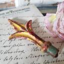 Zaunspitze shabby gelb 8,5-9 cm ~ alter rostiger Zaunaufsatz ~ Shabby Dekoration ~ Brocante ~ Gartendeko