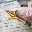 Zaunspitze shabby gelb 8,5-9 cm ~ alter rostiger Zaunaufsatz ~ Shabby Dekoration ~ Brocante ~ Gartendeko