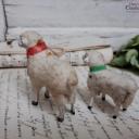 PAAR uralter Krippenschafe ~ Erzgebirge Krippenfigur ~ Schaf ~ Masseschaf ~ Wollschaft ~ Putz ~ Sammlerstücke ~ Shabby Deko