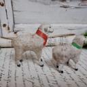 PAAR uralter Krippenschafe ~ Erzgebirge Krippenfigur ~ Schaf ~ Masseschaf ~ Wollschaft ~ Putz ~ Sammlerstücke ~ Shabby Deko