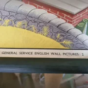 Alte englische Schulwandkarte Bauernhof Bauer Rollkarte Schulkarte Wandkarte Lehrkarte Midcentury Wanddeko