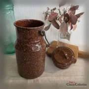 Brauner "Granit"-Emaille Pot Vintage Kanne Henkelmann mit Deckel Vintage Kanne Krug