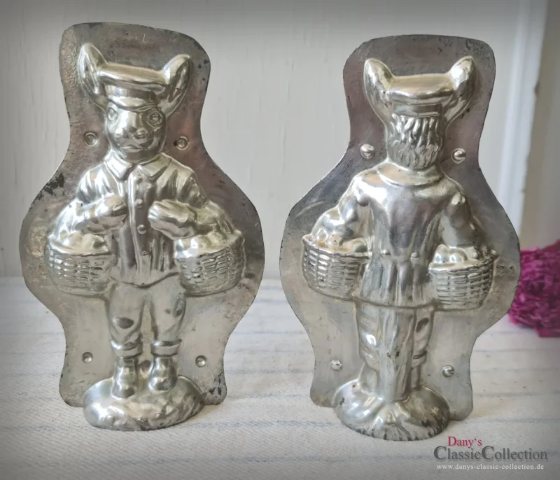 HERIS Postbote Schokoladenform 16,5 cm ~ Hase mit 2 Körben ~ Vintage Osterdeko ~ Frohe Ostern ~ Rarität ~ Sammlerstück