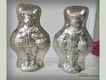 HERIS Postbote Schokoladenform 16,5 cm ~ Hase mit 2 Körben ~ Vintage Osterdeko ~ Frohe Ostern ~ Rarität ~ Sammlerstück