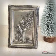 Schokoladentafel Weihnachtsmann mit Geschenken und Baum Anton Reiche 6695 Made in Germany Vintage Schokoladenform Alte Flachform