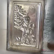 Schokoladentafel Weihnachtsmann mit Geschenken und Baum Anton Reiche 6695 Made in Germany Vintage Schokoladenform Alte Flachform