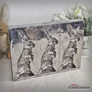 Schwere Schokoladenform 3 große Hasen Sammlerstück Osterdeko Gießform Osterhasen