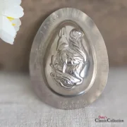 Ei mit Eichhörnchen Schokoladenform Metall Gießform Seulders Brüssel Belgien seltenes Sammlerstück Vintage Geschenk Frühling