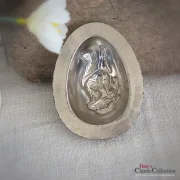 Ei mit Eichhörnchen Schokoladenform Metall Gießform Seulders Brüssel Belgien seltenes Sammlerstück Vintage Geschenk Frühling